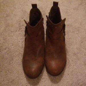 Brown Zip Up Booties